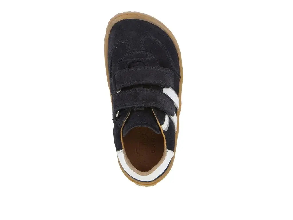 Black kid's  barefoot shoe with brown sole 