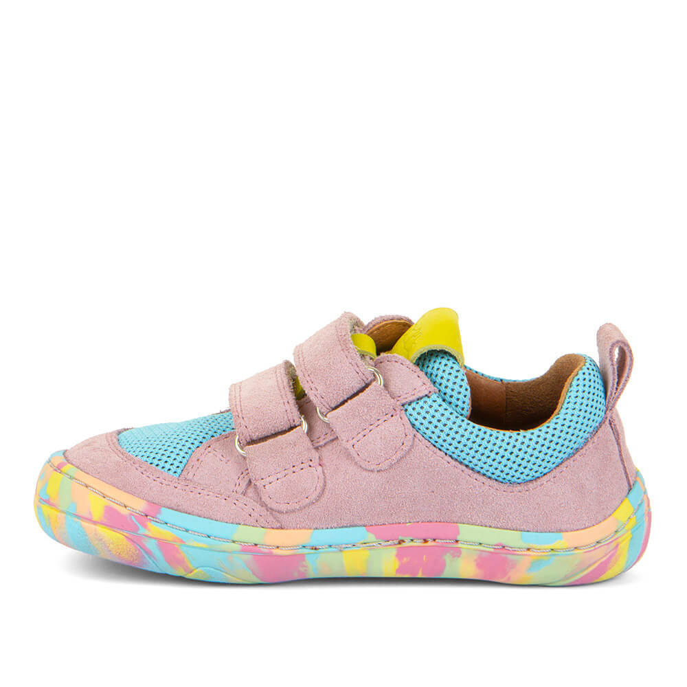 Shoes with flexible sole supports natural foot movement.