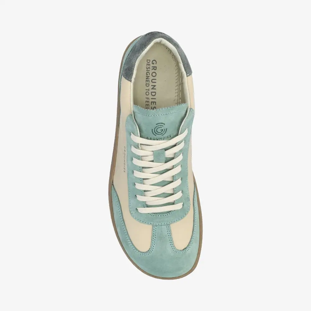 GROUNDIES barefoot shoes nz Panama Beige-Sage Green